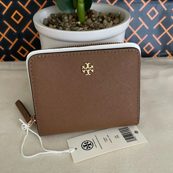 NWT , tory burch Emerson mini wallet brown - Picture 3 of 10